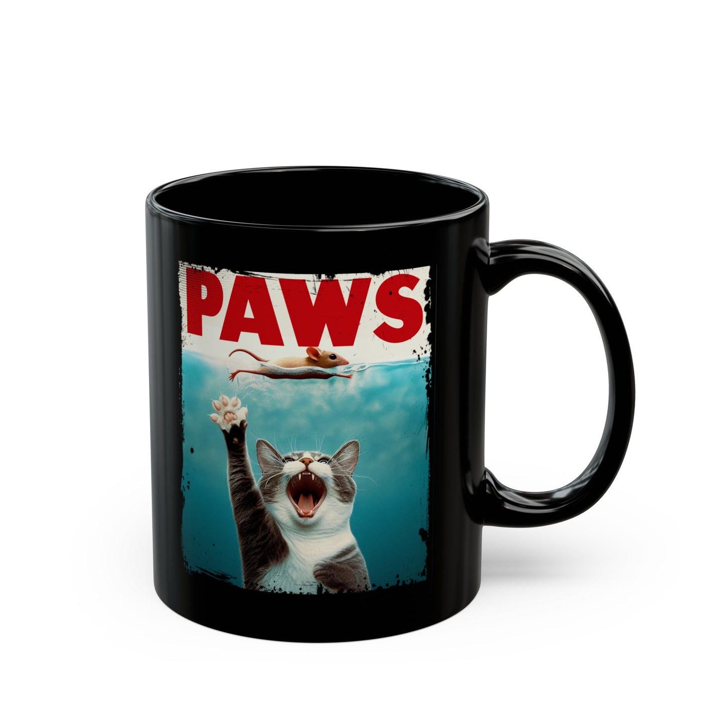 Paws Capture Beneath the Surface Black Mug (11oz, 15oz)